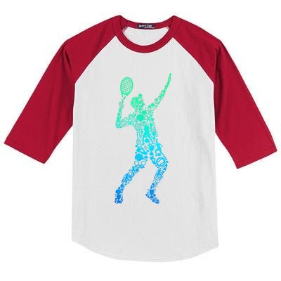 Funny Tennis Player Gift Kids Colorblock Raglan Jersey