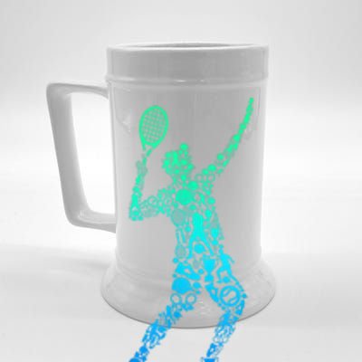 Funny Tennis Player Gift Beer Stein