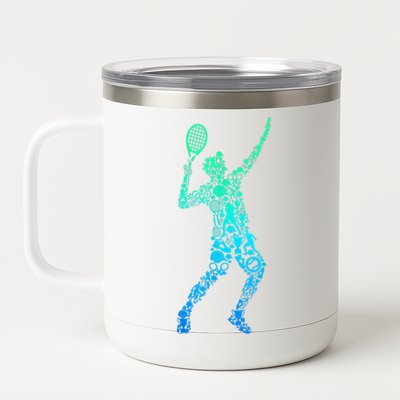 Funny Tennis Player Gift 12 oz Stainless Steel Tumbler Cup