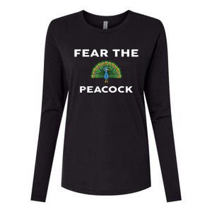 Fear The PEACOCK PEACOCKS Womens Cotton Relaxed Long Sleeve T-Shirt