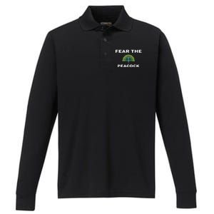 Fear The PEACOCK PEACOCKS Performance Long Sleeve Polo