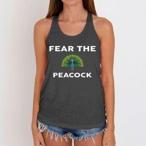 Fear The PEACOCK PEACOCKS Women's Knotted Racerback Tank