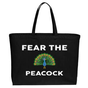 Fear The PEACOCK PEACOCKS Cotton Canvas Jumbo Tote