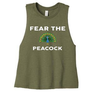 Fear The PEACOCK PEACOCKS Women's Racerback Cropped Tank