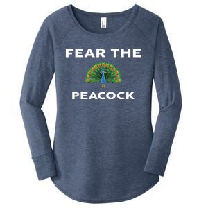 Fear The PEACOCK PEACOCKS Women's Perfect Tri Tunic Long Sleeve Shirt