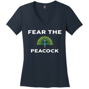 Fear The PEACOCK PEACOCKS Women's V-Neck T-Shirt