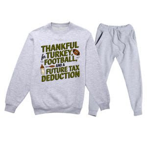 Funny Thanksgiving Pregnancy Announcement Dad To Be 2025 Premium Crewneck Sweatsuit Set