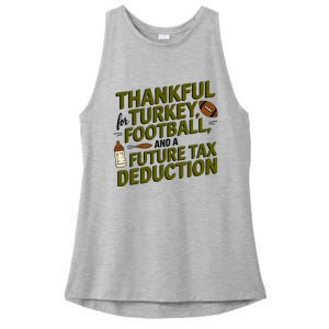 Funny Thanksgiving Pregnancy Announcement Dad To Be 2025 Ladies PosiCharge Tri-Blend Wicking Tank