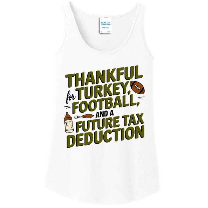 Funny Thanksgiving Pregnancy Announcement Dad To Be 2025 Ladies Essential Tank