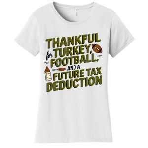 Funny Thanksgiving Pregnancy Announcement Dad To Be 2025 Women's T-Shirt