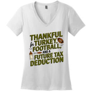 Funny Thanksgiving Pregnancy Announcement Dad To Be 2025 Women's V-Neck T-Shirt