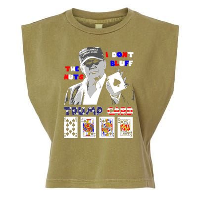 Funny Trump Poker I Dont Bluff The Nuts Ace President Garment-Dyed Women's Muscle Tee