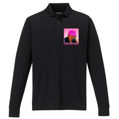 Funny Trump Pink Miss Me Yet Trump 2024 President 2024 Performance Long Sleeve Polo