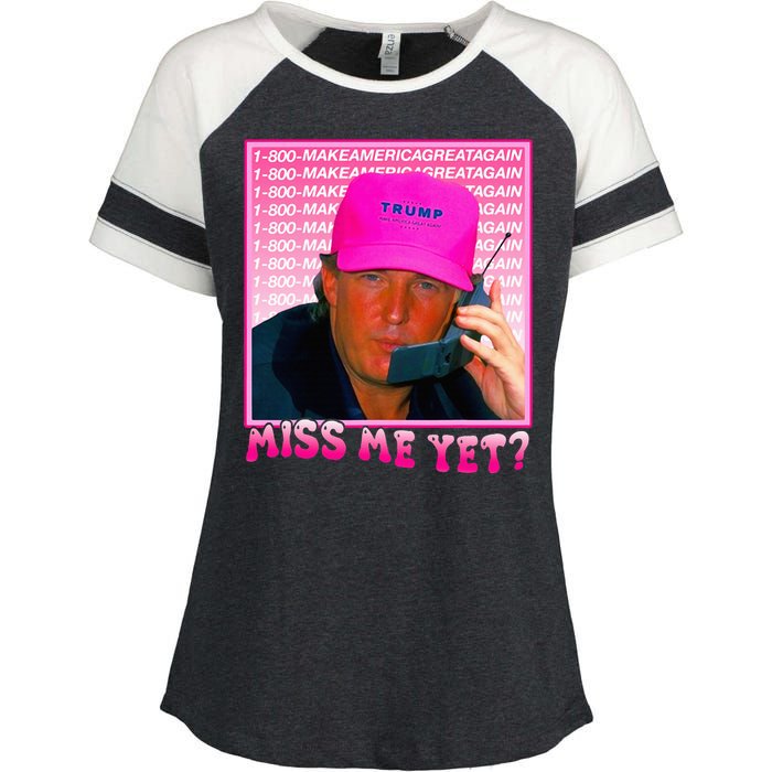 Funny Trump Pink Miss Me Yet Trump 2024 President 2024 Enza Ladies Jersey Colorblock Tee