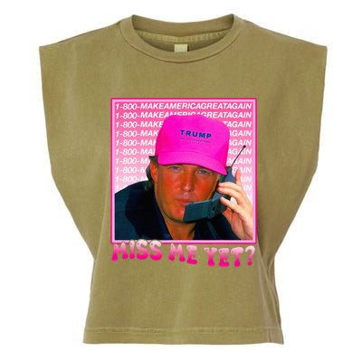 Funny Trump Pink Miss Me Yet Trump 2024 President 2024 Garment-Dyed Women's Muscle Tee