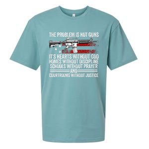 Funny The Problem Is Not Guns ItS Hearts Without God Sueded Cloud Jersey T-Shirt