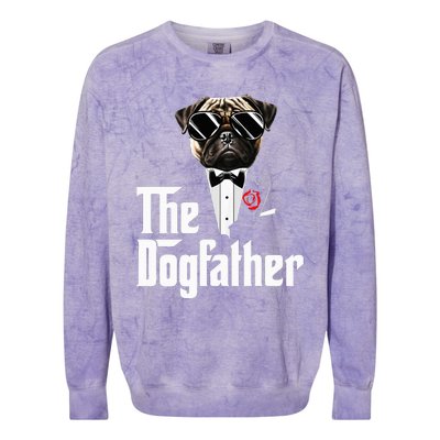 Funny The Pug Dog Father Pug Dog Dad Christmas Colorblast Crewneck Sweatshirt