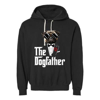 Funny The Pug Dog Father Pug Dog Dad Christmas Garment-Dyed Fleece Hoodie