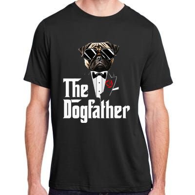 Funny The Pug Dog Father Pug Dog Dad Christmas Adult ChromaSoft Performance T-Shirt