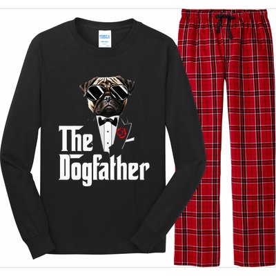 Funny The Pug Dog Father Pug Dog Dad Christmas Long Sleeve Pajama Set