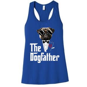 Funny The Pug Dog Father Pug Dog Dad Christmas Women's Racerback Tank