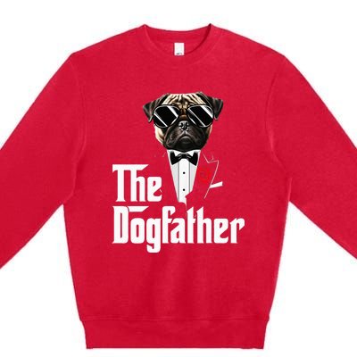 Funny The Pug Dog Father Pug Dog Dad Christmas Premium Crewneck Sweatshirt