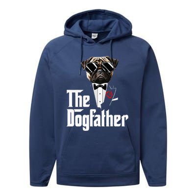 Funny The Pug Dog Father Pug Dog Dad Christmas Performance Fleece Hoodie