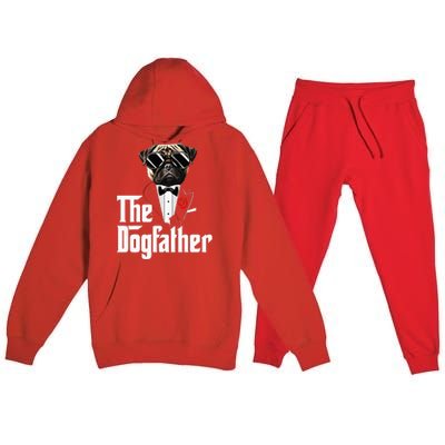 Funny The Pug Dog Father Pug Dog Dad Christmas Premium Hooded Sweatsuit Set