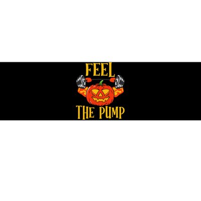 Feel The Pump Halloween Pumpkin Gym Funny Workout Lifting Bumper Sticker