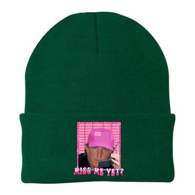 Funny Trump Pink Miss Me Yet Trump 2024 President 2024 Knit Cap Winter Beanie