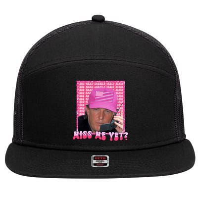 Funny Trump Pink Miss Me Yet Trump 2024 President 2024 7 Panel Mesh Trucker Snapback Hat