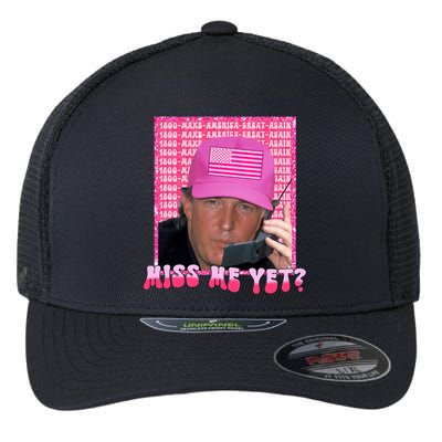 Funny Trump Pink Miss Me Yet Trump 2024 President 2024 Flexfit Unipanel Trucker Cap