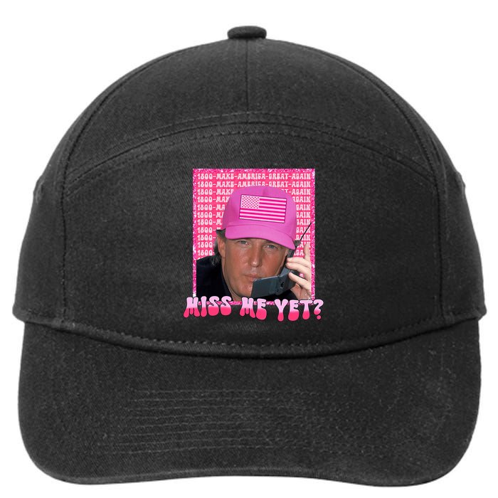 Funny Trump Pink Miss Me Yet Trump 2024 President 2024 7-Panel Snapback Hat