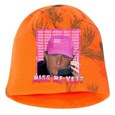 Funny Trump Pink Miss Me Yet Trump 2024 President 2024 Kati - Camo Knit Beanie