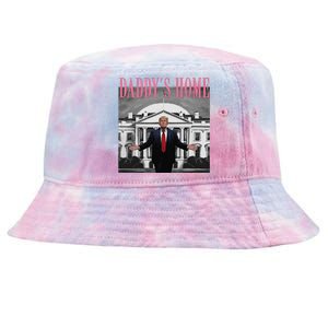 Funny Trump Pink Daddys Home  Trump 2024 Tie-Dyed Bucket Hat