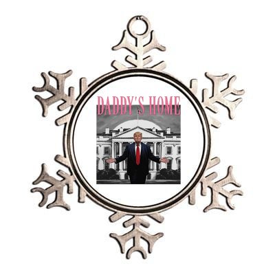 Funny Trump Pink Daddys Home  Trump 2024 Metallic Star Ornament