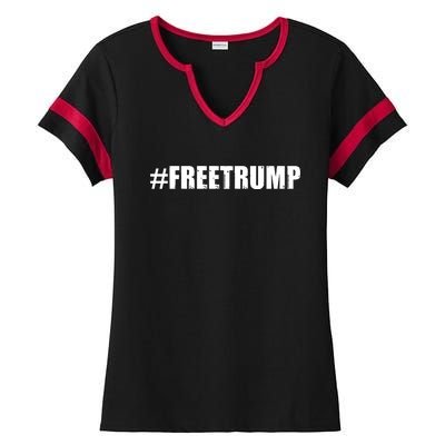 Free Trump Pro Donald Trump 2024 #Freetrump Ladies Halftime Notch Neck Tee