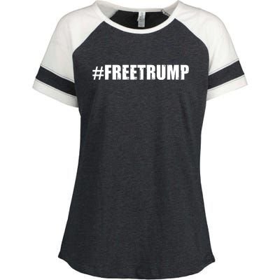 Free Trump Pro Donald Trump 2024 #Freetrump Enza Ladies Jersey Colorblock Tee