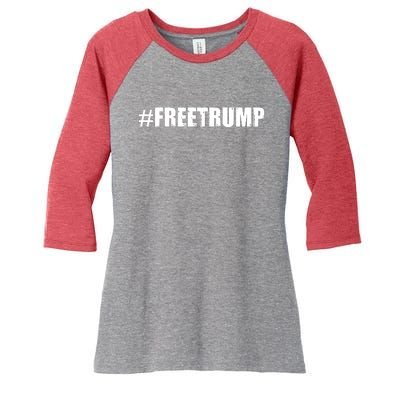 Free Trump Pro Donald Trump 2024 #Freetrump Women's Tri-Blend 3/4-Sleeve Raglan Shirt