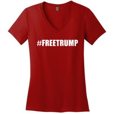 Free Trump Pro Donald Trump 2024 #Freetrump Women's V-Neck T-Shirt