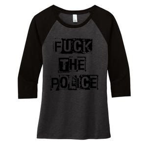 Fuck The Polices Women's Tri-Blend 3/4-Sleeve Raglan Shirt