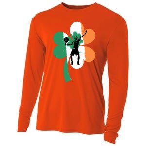 Funny Tennis Player Shamrock St Patrick's Day Ireland Flag Cute Gift Cooling Performance Long Sleeve Crew