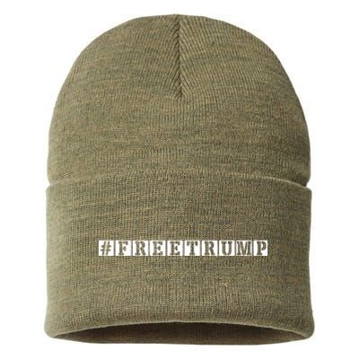 Free Trump Pro Donald Trump 2024 Military #Freetrump Sustainable Knit Beanie