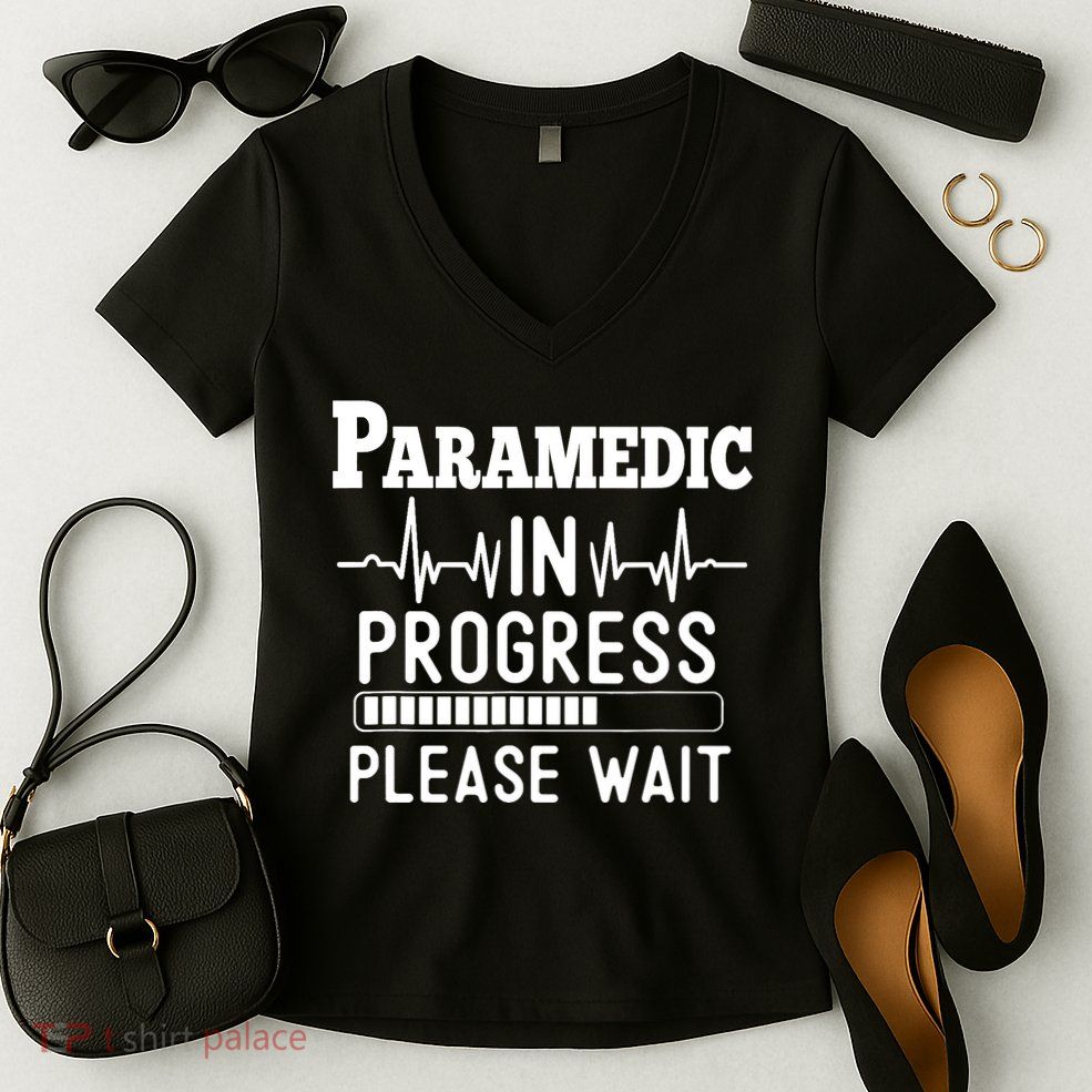 Funny Training, Paramedic In Progress, Medical Student Women's V-Neck T-Shirt