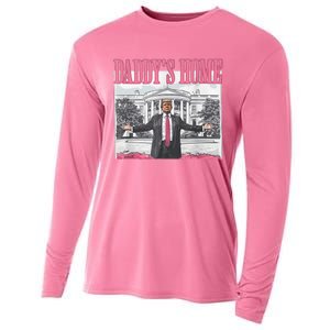 Funny Trump Pink Daddys Home  Trump 2024 Cooling Performance Long Sleeve Crew