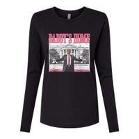 Funny Trump Pink Daddys Home  Trump 2024 Womens Cotton Relaxed Long Sleeve T-Shirt