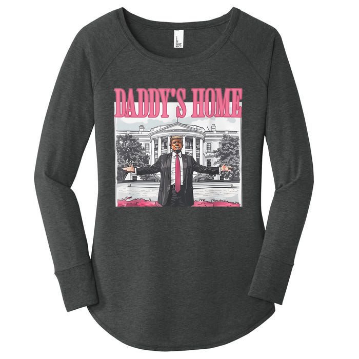 Funny Trump Pink Daddys Home  Trump 2024 Women's Perfect Tri Tunic Long Sleeve Shirt