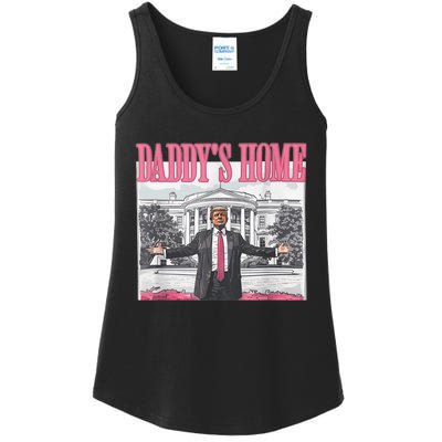 Funny Trump Pink Daddys Home  Trump 2024 Ladies Essential Tank