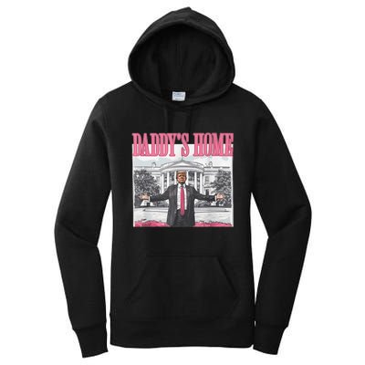 Funny Trump Pink Daddys Home  Trump 2024 Women's Pullover Hoodie