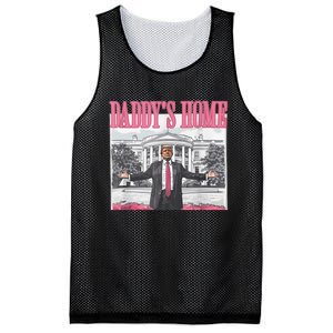 Funny Trump Pink Daddys Home  Trump 2024 Mesh Reversible Basketball Jersey Tank